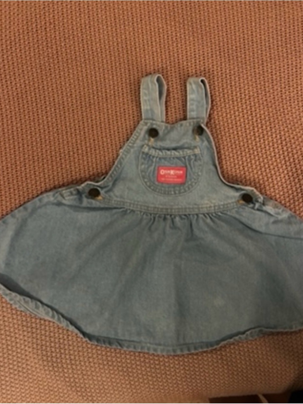 Vintage OshKosh B’gosh 24M Denim Overall Jumper Dress Made in USA